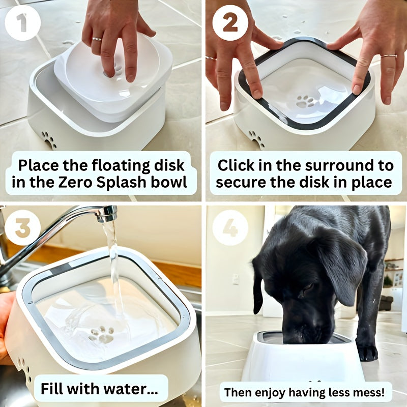 Spill-Proof Pet Water Bowl for Dogs & Cats - Anti-Splash, Non-Slip Base with Floating Filter Design, Perfect for Travel & Home Use, Dog Water Bowl