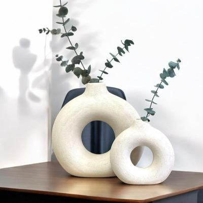 Modern Ceramic Frosted Vase – Minimalist Home Decor Flower Arrangement Ornament