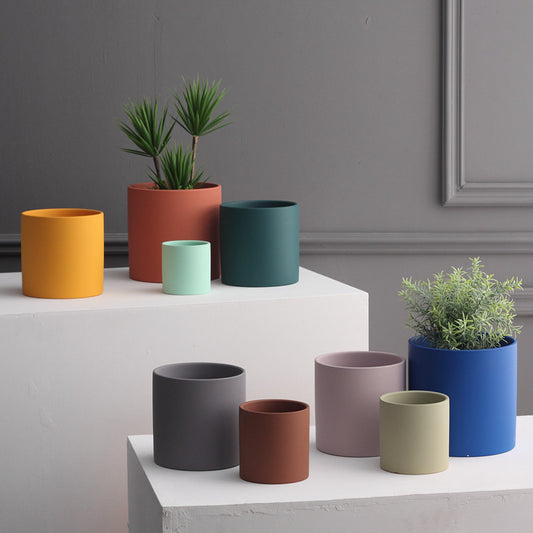 Nordic Ceramic Planter – Minimalist Colorful Flowerpot for Succulents & Indoor Plants