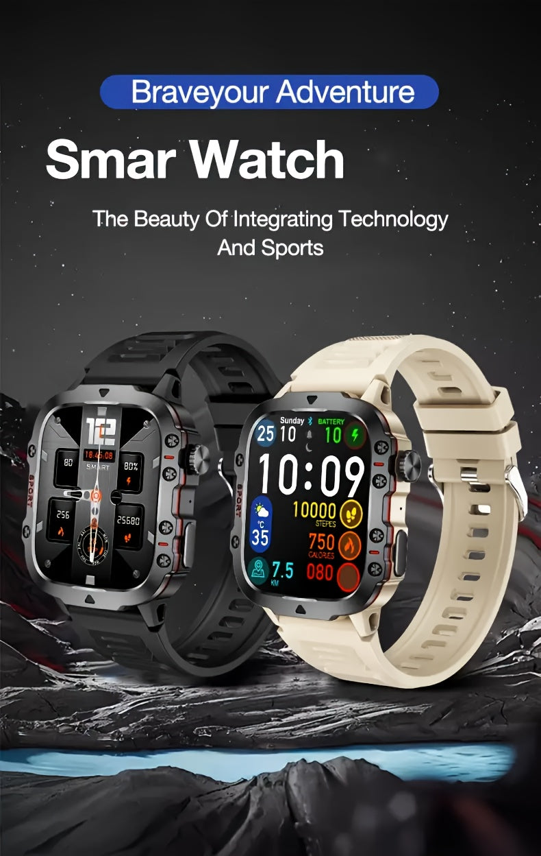 Stylish Touch Screen Smartwatch - Activity & Fitness Tracker with Wireless Call, Heart Rate Monitor, GPS, and Notifications for Android iOS Phones - Perfect Gift for Men and Women