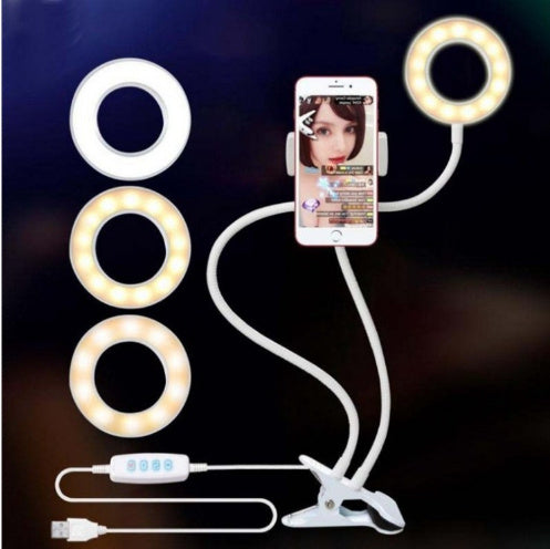 LED Selfie Ring Light with Adjustable Stand – 3 Color Modes, 10 Brightness Levels, USB Powered