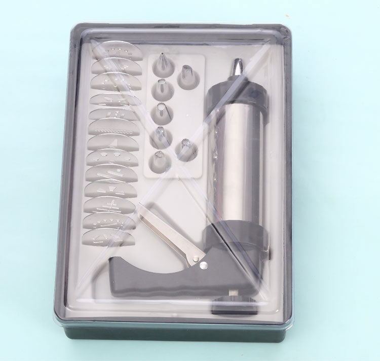 Stainless Steel Cookie Press Gun – Biscuit Maker & Cake Decorating Set