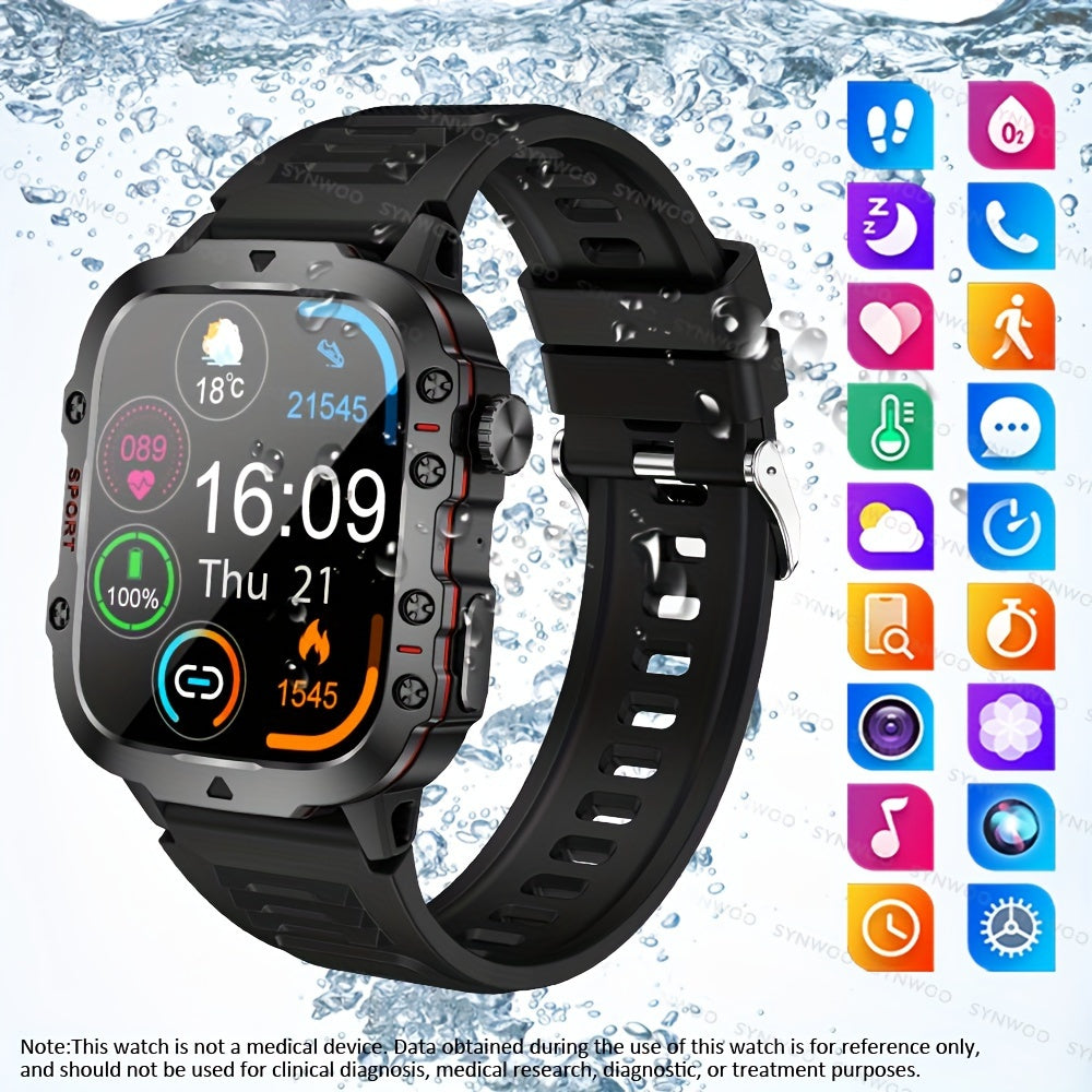 Stylish Touch Screen Smartwatch - Activity & Fitness Tracker with Wireless Call, Heart Rate Monitor, GPS, and Notifications for Android iOS Phones - Perfect Gift for Men and Women