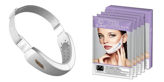 LED V-Shape Facial Massager – Microcurrent Lifting & Heated Vibration Device