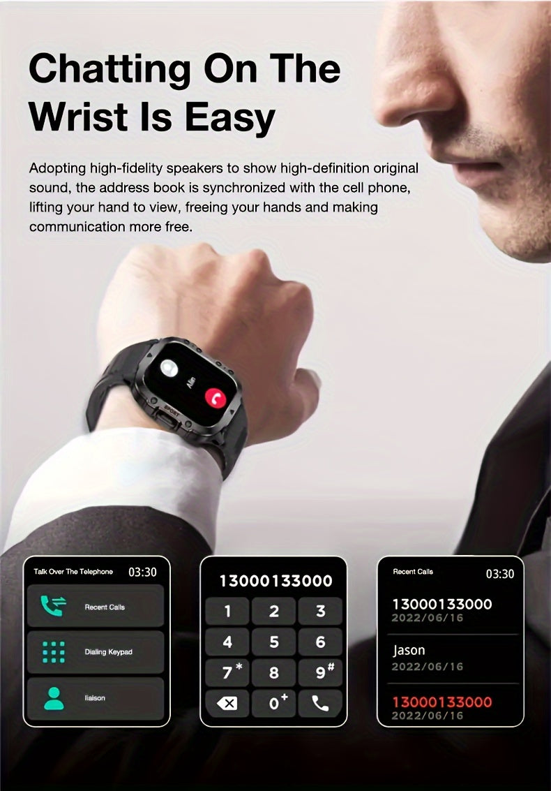 Stylish Touch Screen Smartwatch - Activity & Fitness Tracker with Wireless Call, Heart Rate Monitor, GPS, and Notifications for Android iOS Phones - Perfect Gift for Men and Women