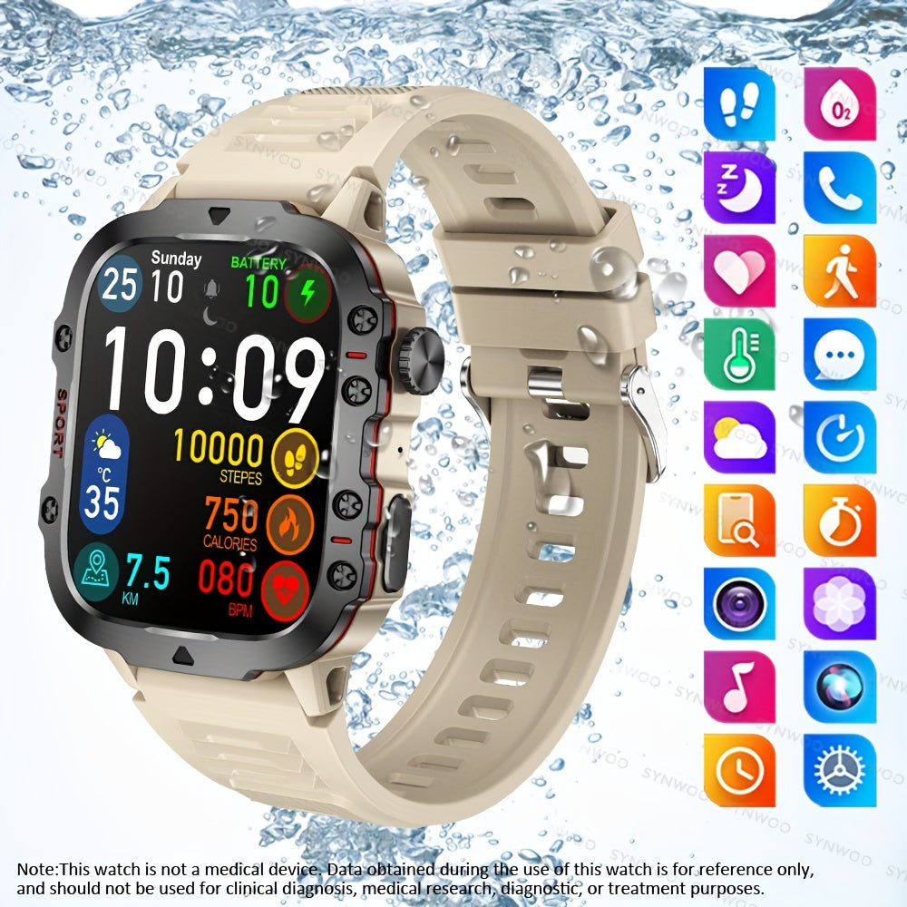Stylish Touch Screen Smartwatch - Activity & Fitness Tracker with Wireless Call, Heart Rate Monitor, GPS, and Notifications for Android iOS Phones - Perfect Gift for Men and Women