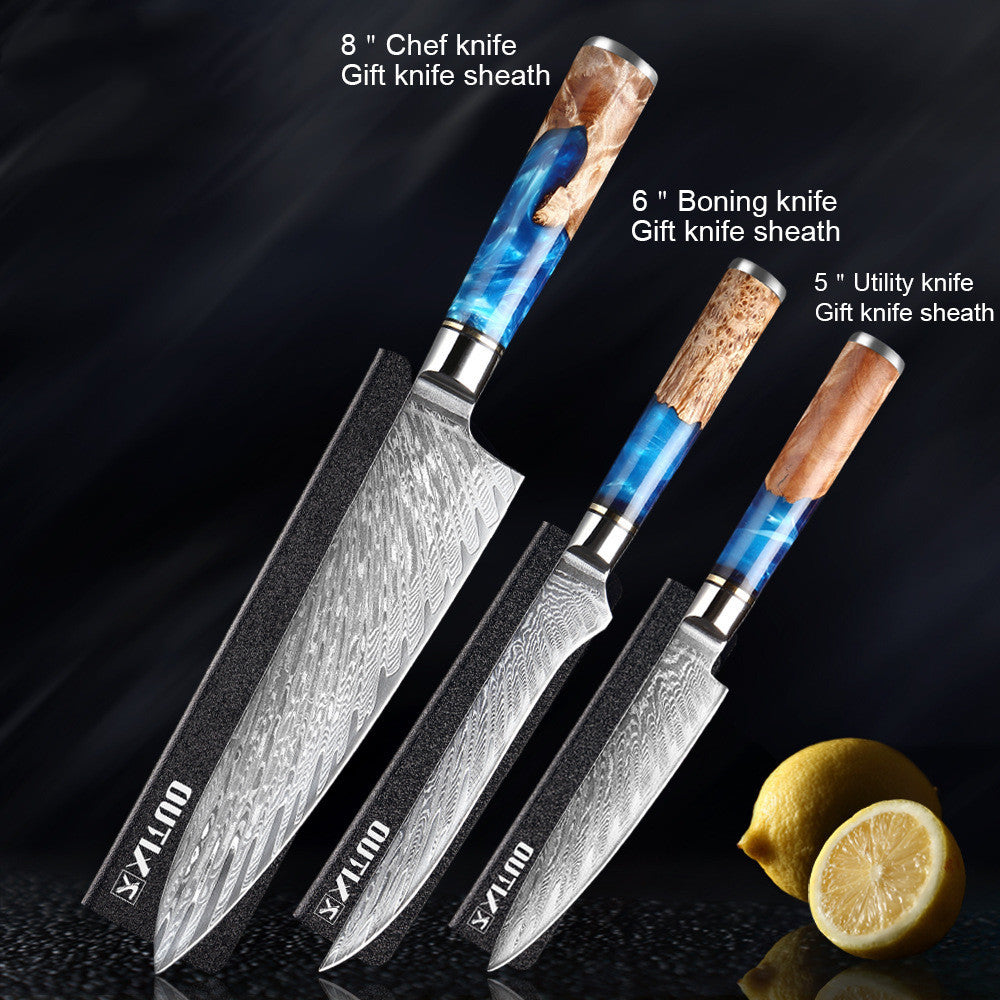 Premium Japanese Chef Knife Set – 67-Layer Damascus Steel Kitchen Knives with Wooden Handle