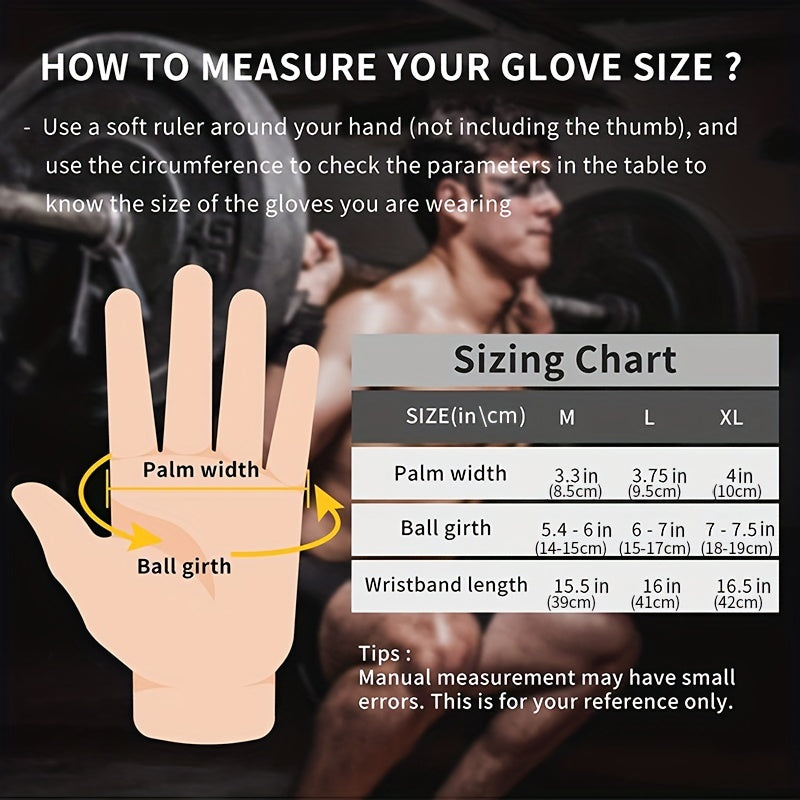 Heavy-Duty Gym Gloves with Four-Finger Grip - Weightlifting, Deadlift, Bench Press Gloves - Adjustable Wrist Strap for Fit - Non-Slip Grip for Strength Training, Powerlifting, Bodybuilding - Durable Workout Gloves for Men & W