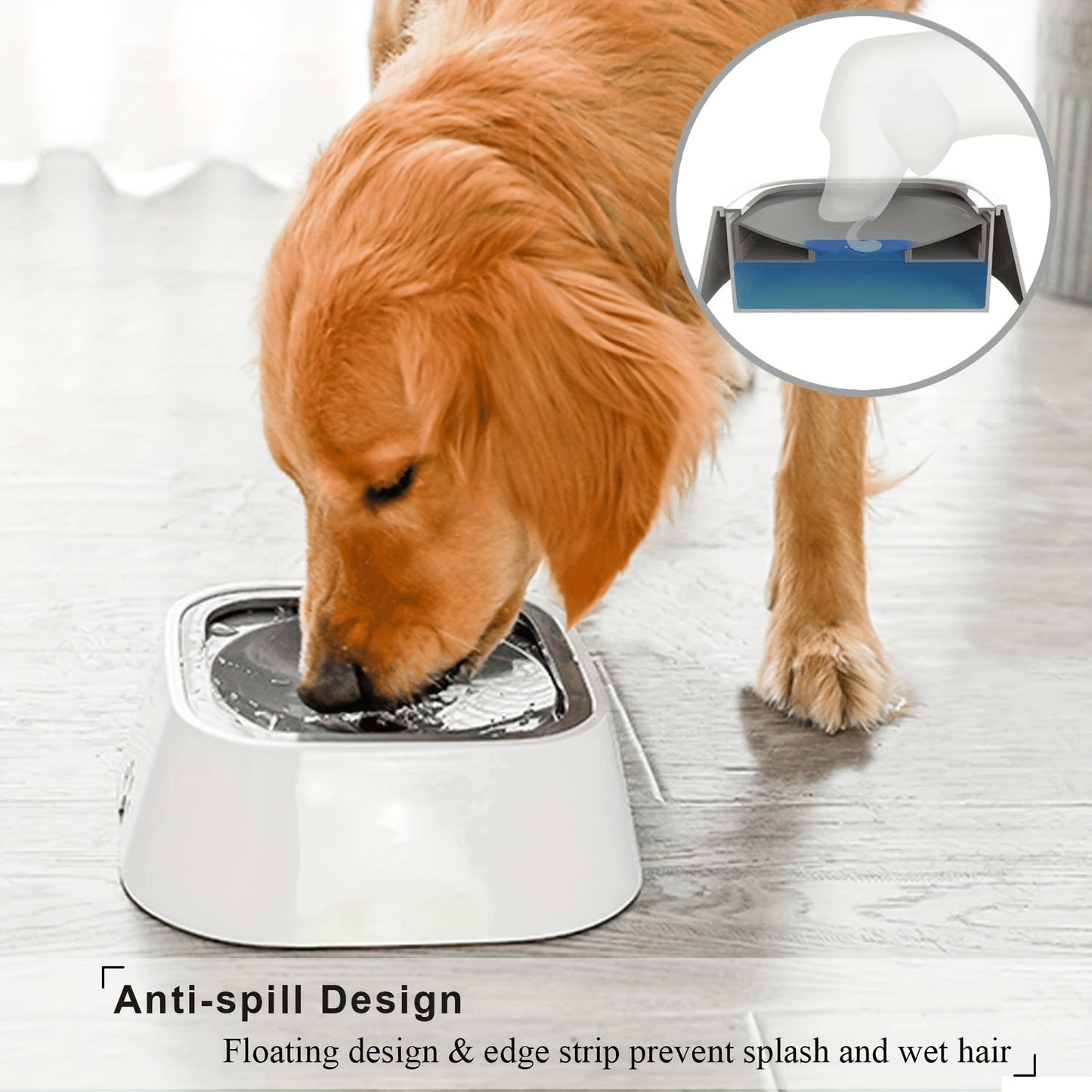 Spill-Proof Pet Water Bowl for Dogs & Cats - Anti-Splash, Non-Slip Base with Floating Filter Design, Perfect for Travel & Home Use, Dog Water Bowl