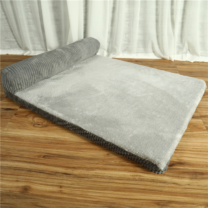 Corduroy Pet Sofa Bed – Soft, Non-Slip & Washable Dog Bed