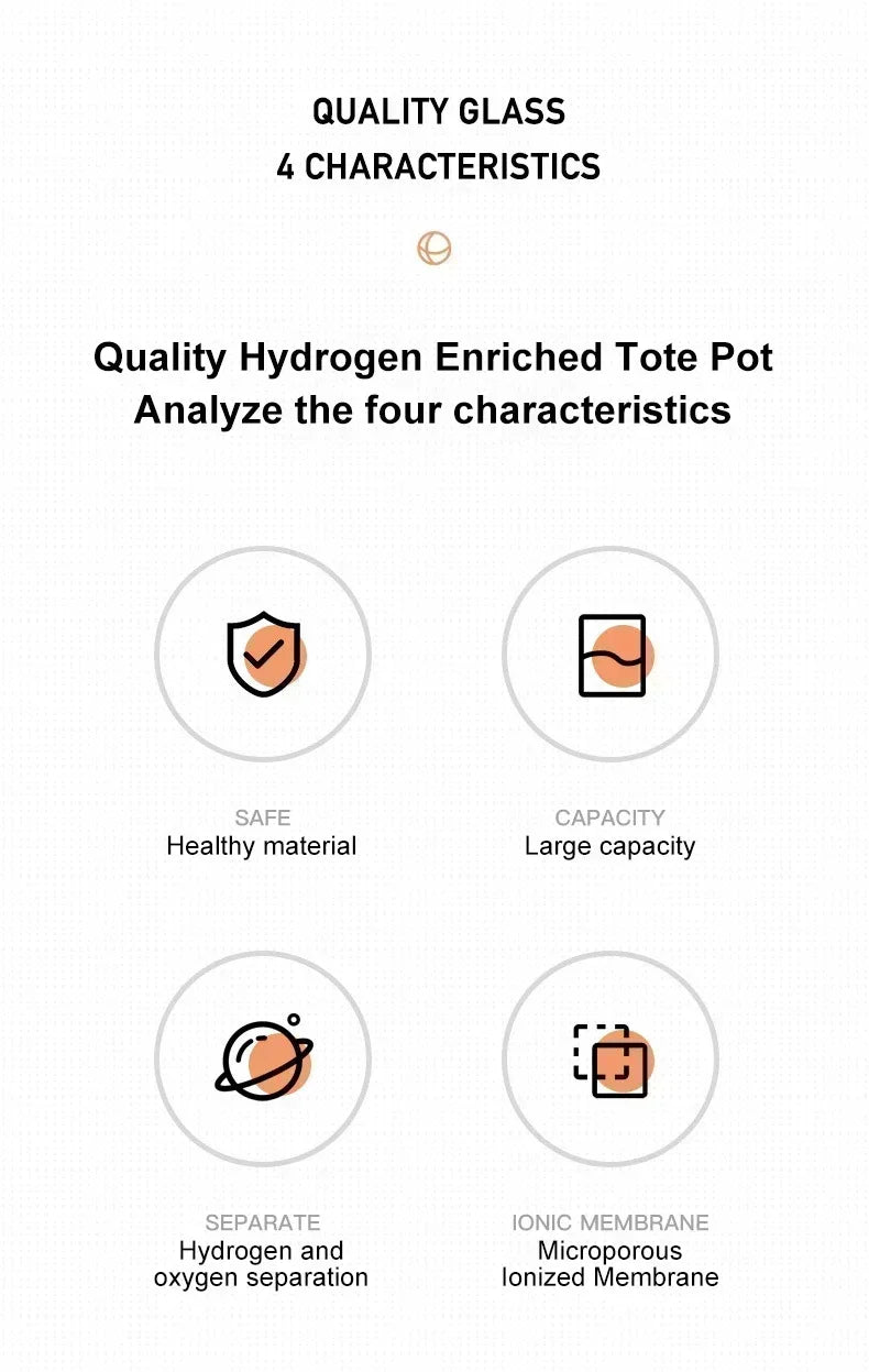 1.5L Hydrogen Rich Portable Sports Water Bottle Rich Molecular Hydrogen Water kettle