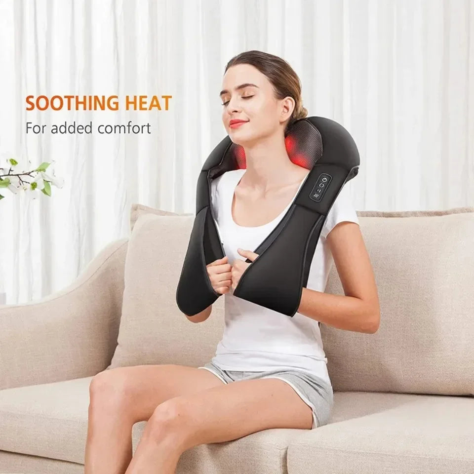 Shoulder Massager Shiatsu Neck Hot Compress Cervical Massagers Cars Home Kneading Massaging Shawl Electric Necks Waist Shawls