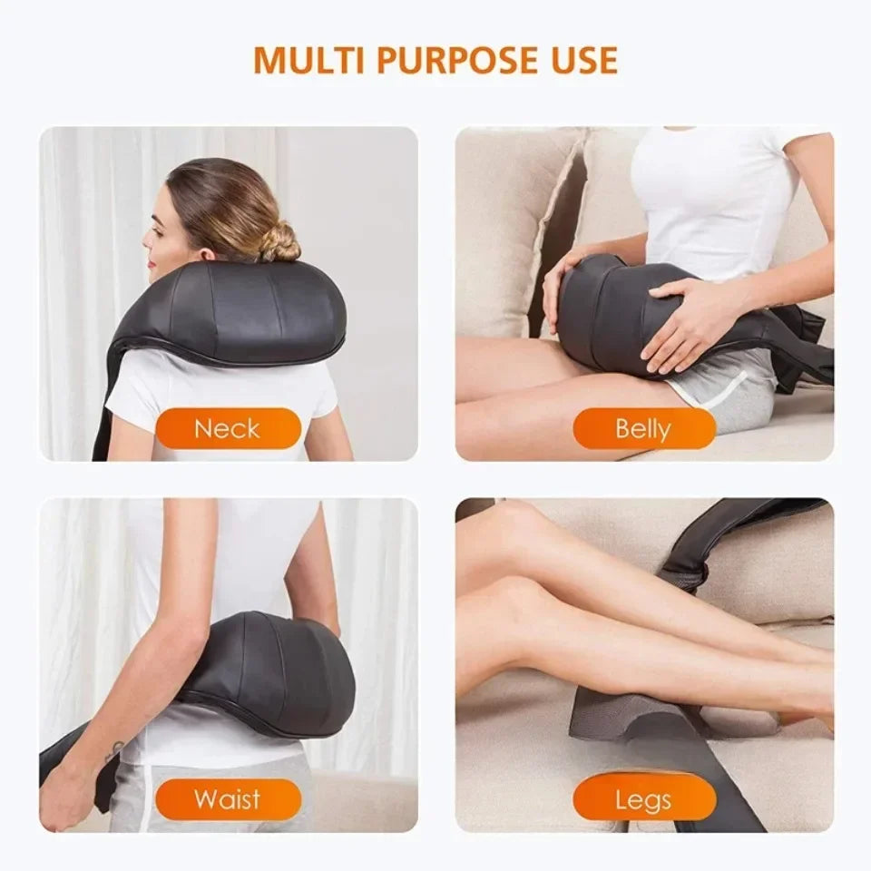 Shoulder Massager Shiatsu Neck Hot Compress Cervical Massagers Cars Home Kneading Massaging Shawl Electric Necks Waist Shawls
