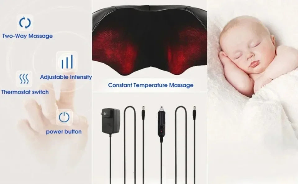 Shoulder Massager Shiatsu Neck Hot Compress Cervical Massagers Cars Home Kneading Massaging Shawl Electric Necks Waist Shawls
