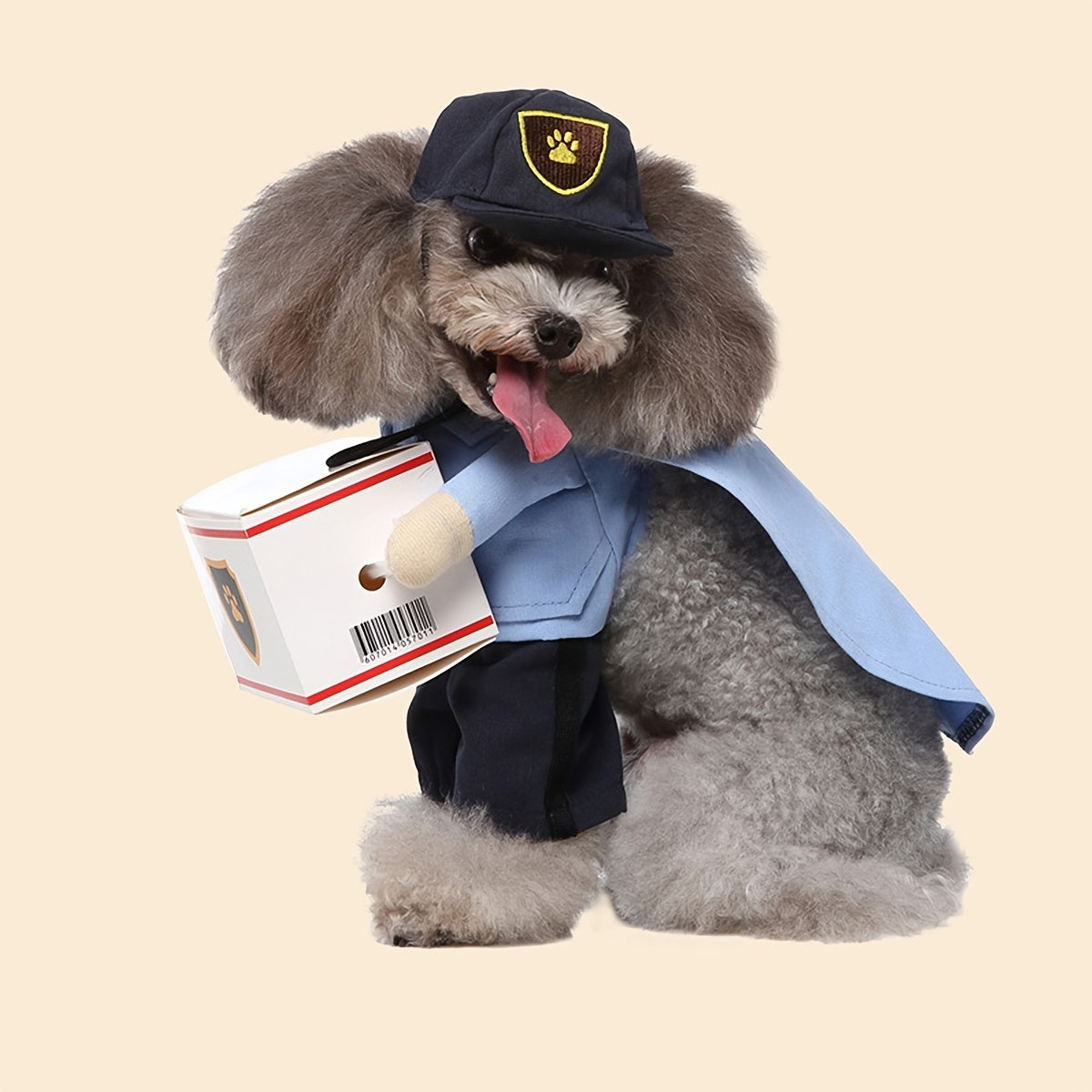 For Small And Medium Dogs And Cats - Courier Cosplay Apparel Halloween Pet Costume With Hat - Perfect For Festivals And Parties