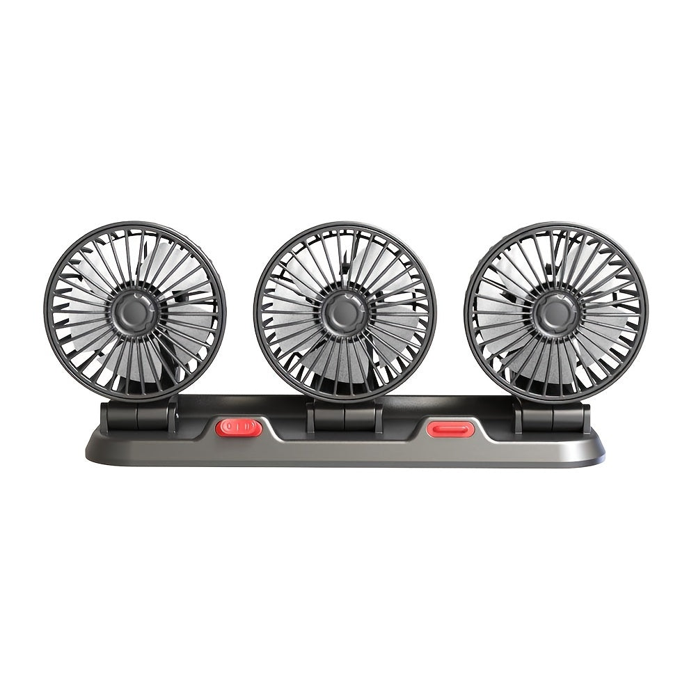 5V Car Triple Head Fan USB Car Fan 2 Speed Adjustable Car Accessories Fan Christmas And Halloween Perfect Gift For Friends-F4310-VOTL