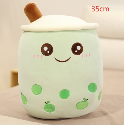Cute Boba Tea Plush Toy – Soft Bubble Tea Cup Pillow for Kids & Adults