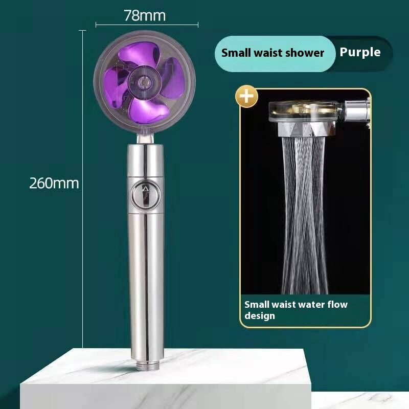 Turbocharged Shower Head with Stop Button & Cotton Filter – High Pressure Propeller Design