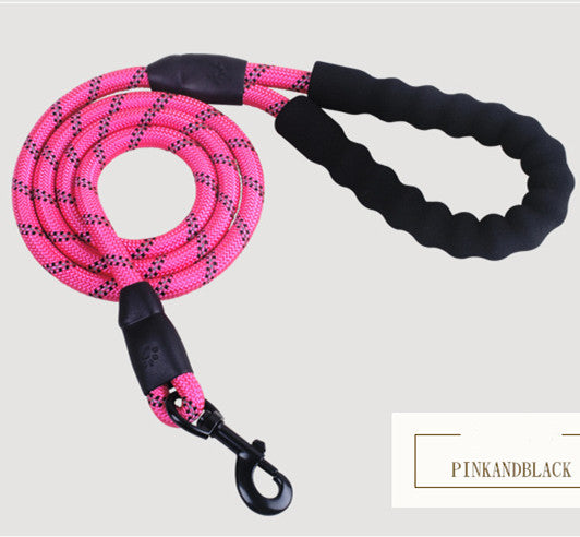 Reflective Dog Leash – Durable Nylon Rope with Soft Anti-Slip Handle
