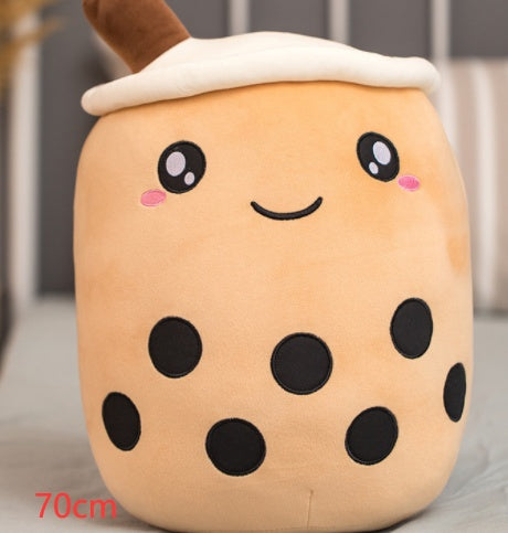 Cute Boba Tea Plush Toy – Soft Bubble Tea Cup Pillow for Kids & Adults