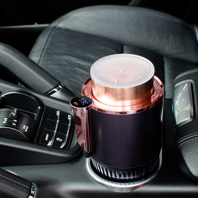 2-in-1 Smart Car Cup – 12V Heating & Cooling Mug Holder with Digital Temperature Display
