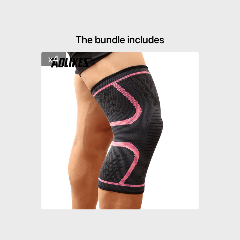 [AOLIKES Knee Brace] AOLIKES Unisex Knee Brace - Breathable Anti-Slip Design, Adjustable Compression Fit, Durable Nylon Material, Sports Knee Support, Sleek Sports Accessory, Secure Fit Knee Brace for Running, Basketball, Cyc