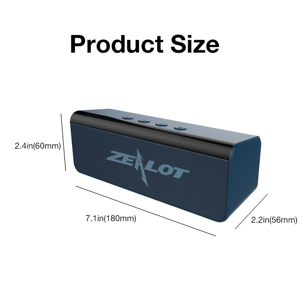 ZEALOT S31 Futuristic Portable Wireless Speaker, 2200mAh Battery, 10-Hour Playtime, Dual Loud Stereo with 3D Surround Sound, Wireless 5.0, Compatible with Phones/Tablets/TVs, Perfect for Home, Car, Outdoor & Camping - Great G