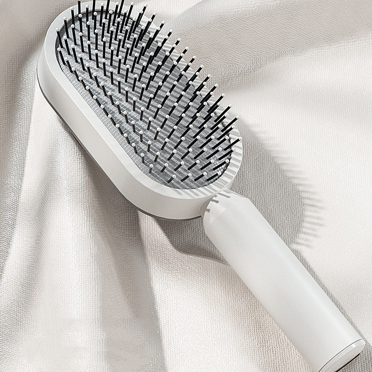 Self-Cleaning Hair Brush for Women – Anti-Frizz Scalp Massager with One-Click Cleaning & Air Cushion Design
