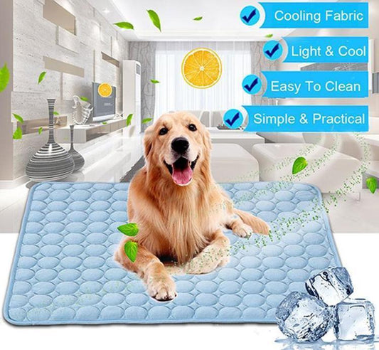 Pet Cooling Mat – Ice Silk Summer Bed Pad for Dogs & Cats