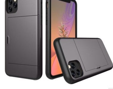 3-in-1 Armor Phone Case with Hidden Card Holder – Shockproof TPU + PC Cover for iPhone & Samsung