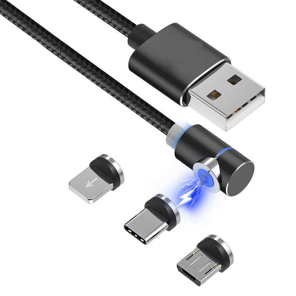 360° LED Magnetic Charging Cable – Fast USB Cable for iPhone, Type-C & Micro USB