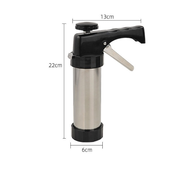 Stainless Steel Cookie Press Gun – Biscuit Maker & Cake Decorating Set