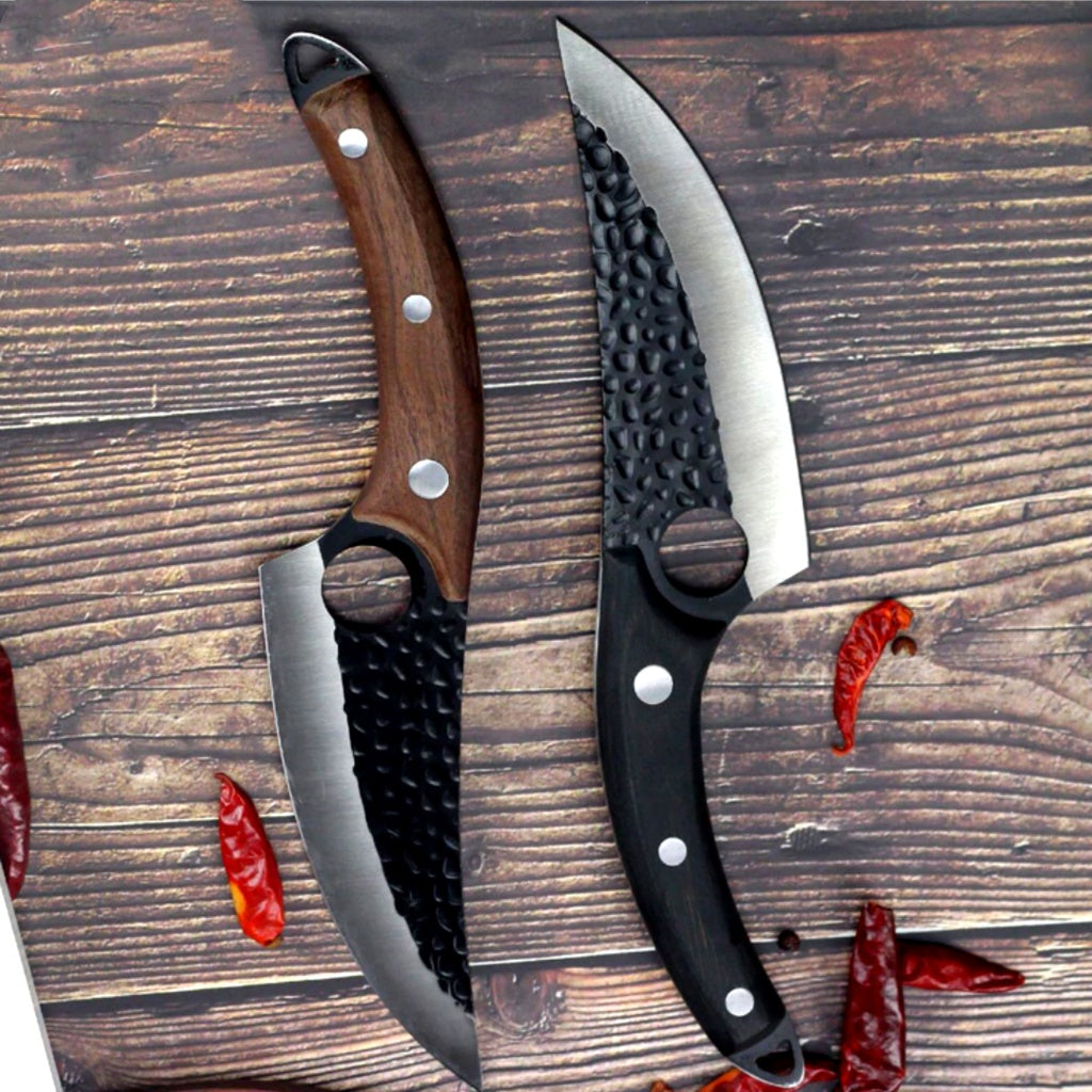 Professional Butcher Knife Set – High Carbon Steel Boning & Chef Knives with Leather Cover