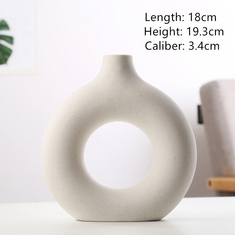 Modern Ceramic Frosted Vase – Minimalist Home Decor Flower Arrangement Ornament