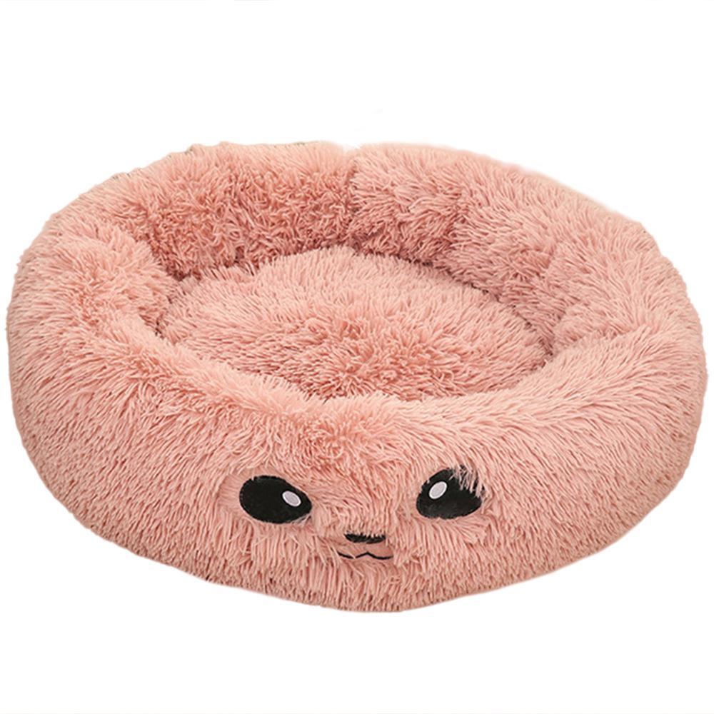 Plush Calming Pet Bed – Round Donut Nest for Dogs & Cats