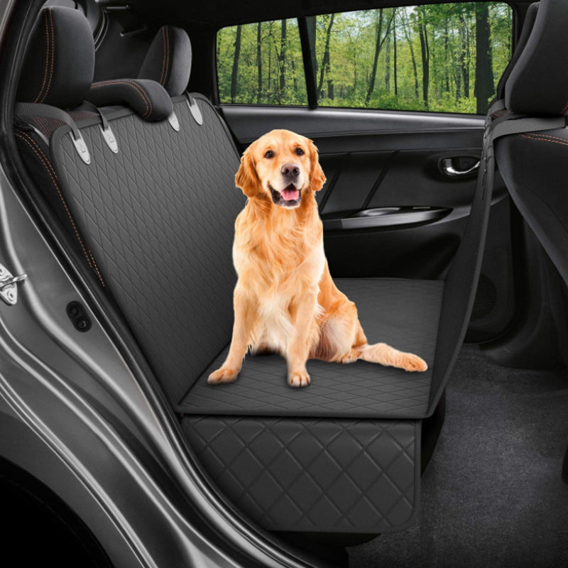 Waterproof Dog Car Seat Cover – Back Seat Hammock with Mesh Window & Safety Straps