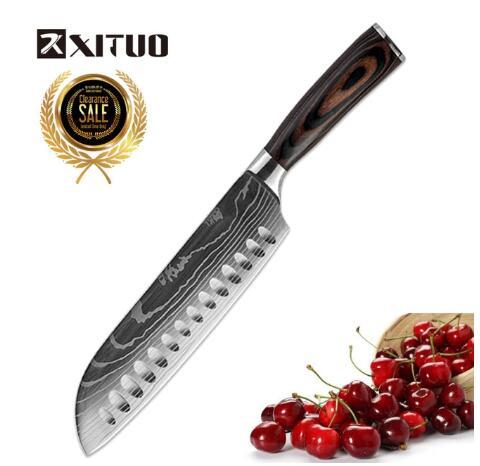 Professional Chef Knife Set – 6-Piece or 8-Piece Stainless Steel Damascus-Style Kitchen Knives with Wooden Handle