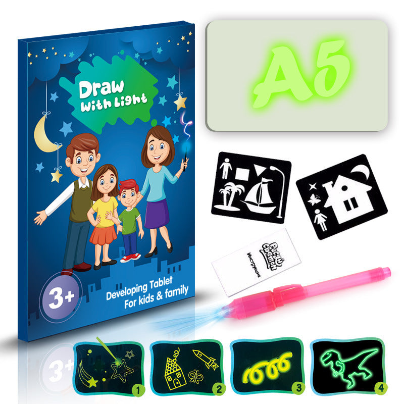 3D Magic Light Drawing Pad – Educational Glow Board for Kids with Flashlight Pen