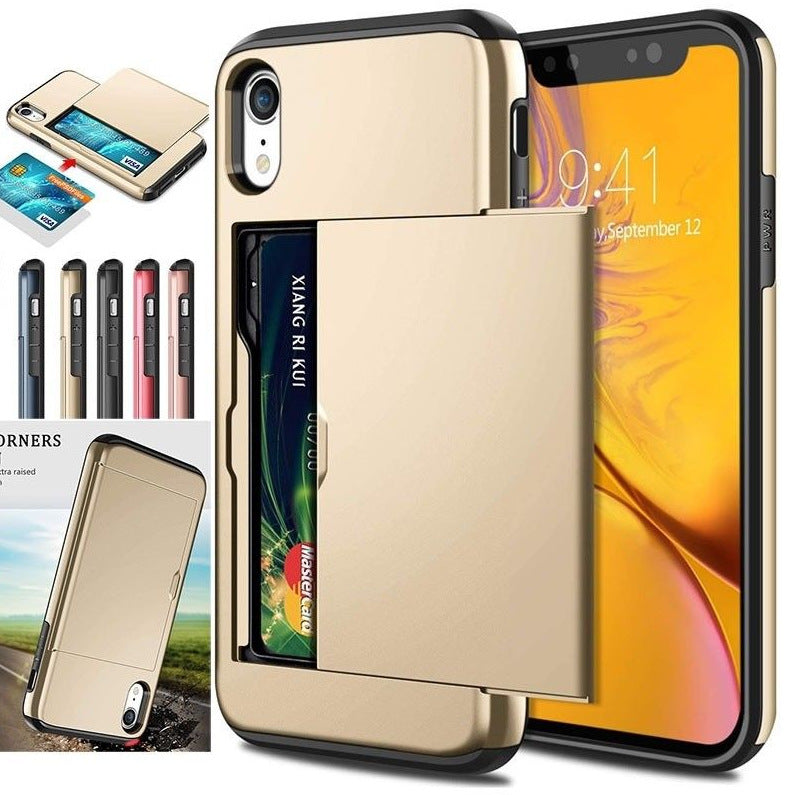 3-in-1 Armor Phone Case with Hidden Card Holder – Shockproof TPU + PC Cover for iPhone & Samsung