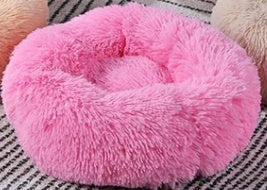 Plush Calming Pet Bed – Round Donut Nest for Dogs & Cats