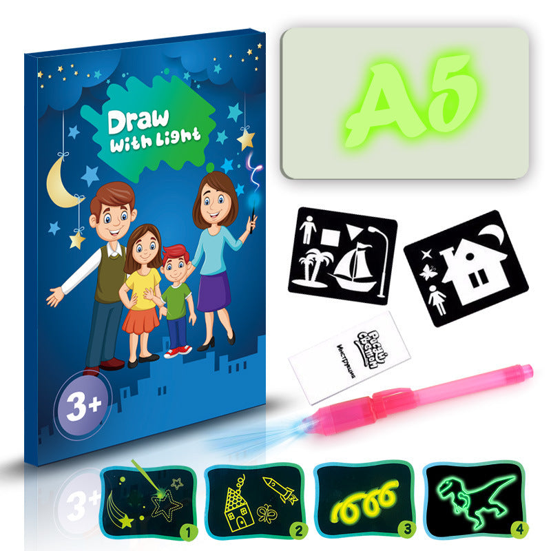 3D Magic Light Drawing Pad – Educational Glow Board for Kids with Flashlight Pen