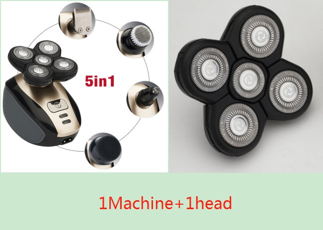 5-in-1 Waterproof Electric Shaver – 5 Blade Rechargeable Razor for Men