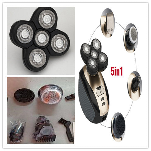 5-in-1 Waterproof Electric Shaver – 5 Blade Rechargeable Razor for Men