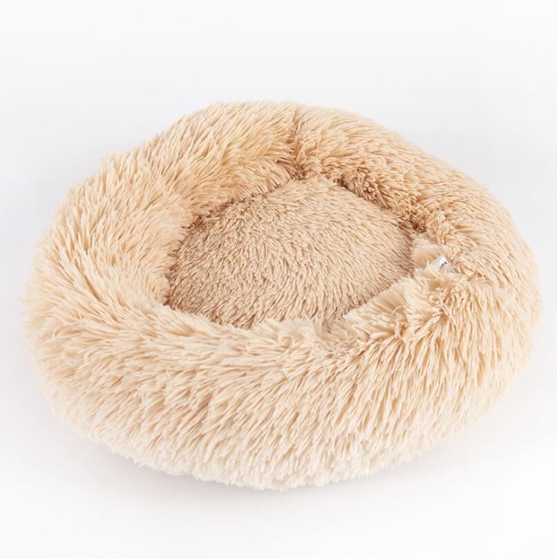 Plush Calming Pet Bed – Round Donut Nest for Dogs & Cats