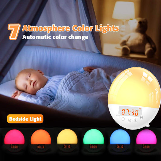 Smart Sunrise Alarm Clock with WiFi Voice Control – Natural Wake-Up Light & Sleep Aid Lamp