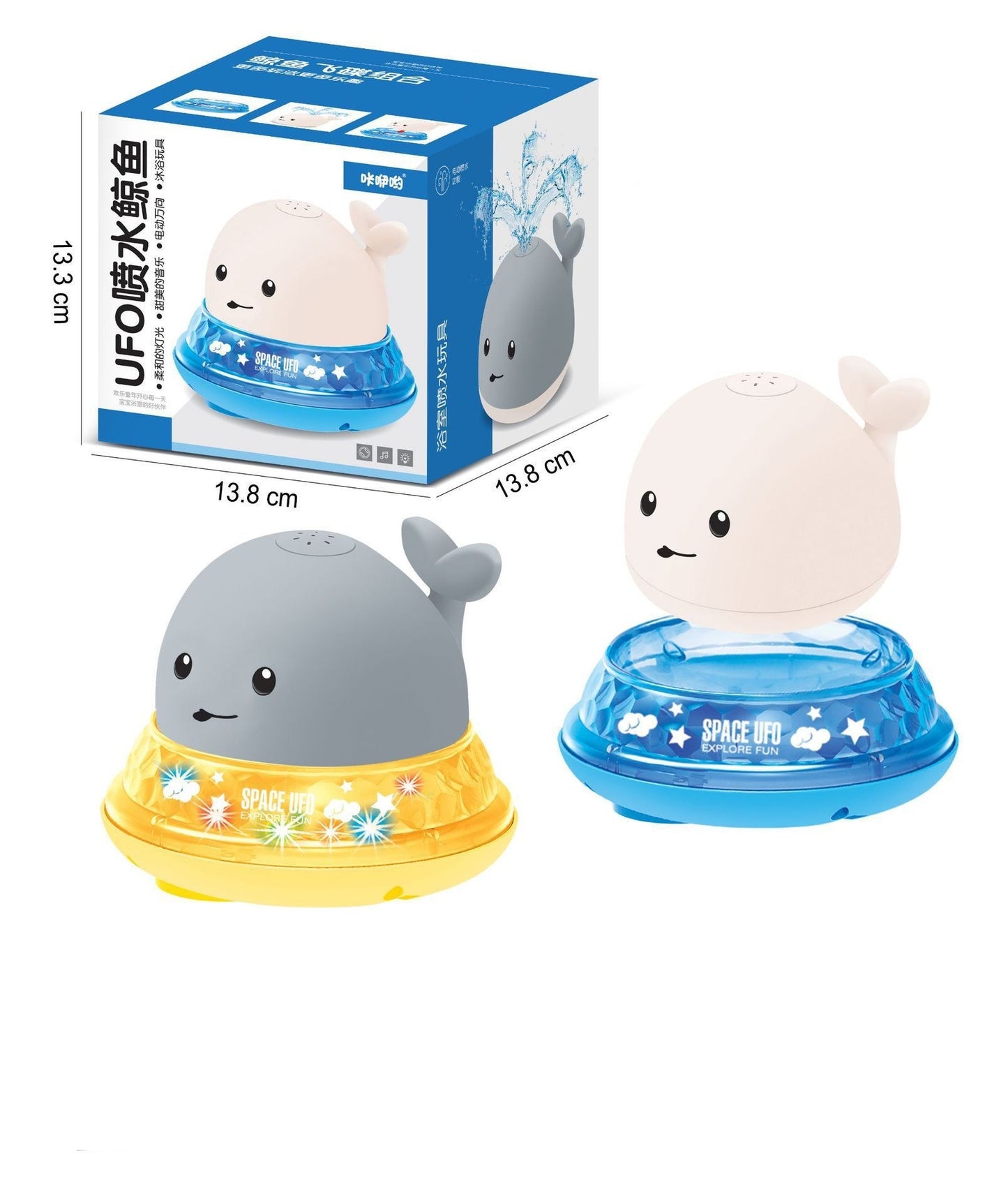 Baby Whale Sprinkler Bath Toy – LED Light Up Floating Water Spray Toy for Babies & Toddlers