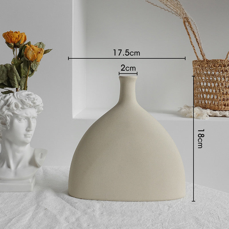 Minimalist Ceramic Vase – Nordic Style Dried Flower Vase for Home, Office & Living Room Decor
