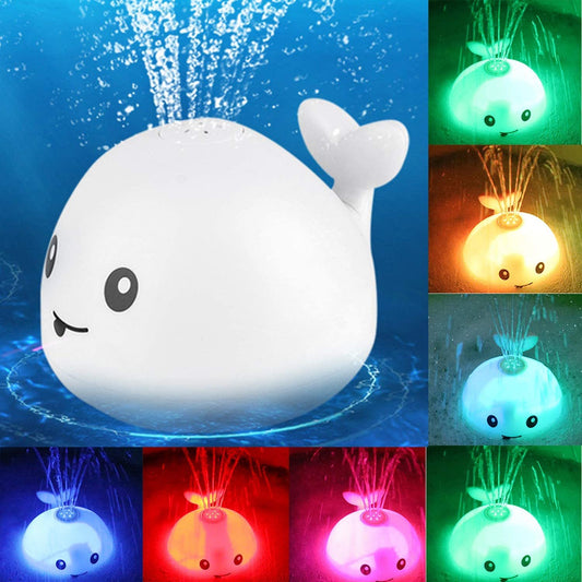 Baby Whale Sprinkler Bath Toy – LED Light Up Floating Water Spray Toy for Babies & Toddlers