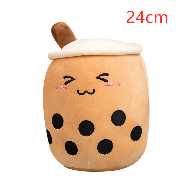 Cute Boba Tea Plush Toy – Soft Bubble Tea Cup Pillow for Kids & Adults
