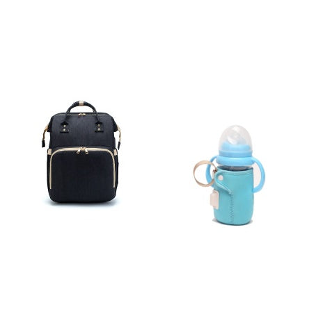 USB Charging Diaper Backpack – Foldable Baby Bed & Multi-Function Travel Bag